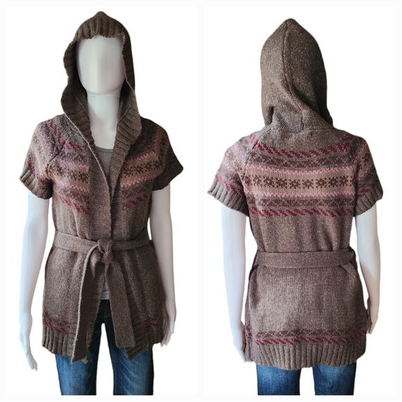 Y2K Maurices Hooded Cardigan with Tie Belt - Picture 2 of 9